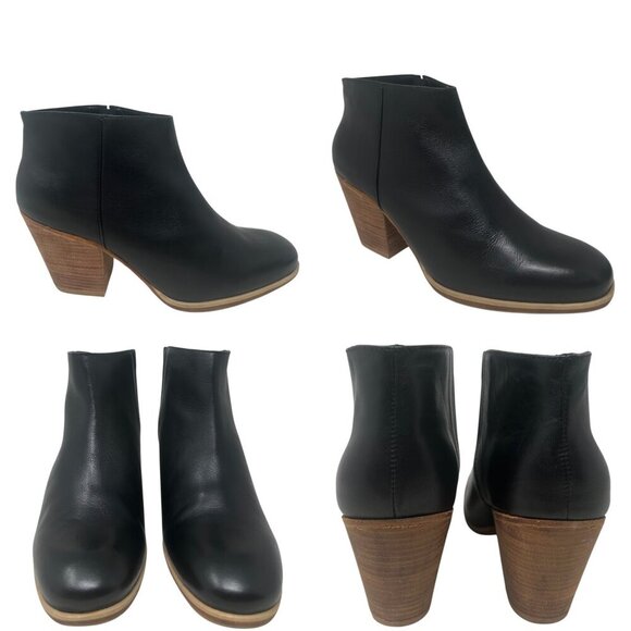 Rachel Comey Mars Black Leather Stacked Heel Ankle Boots 8 Modern Minimalist - Picture 12 of 13